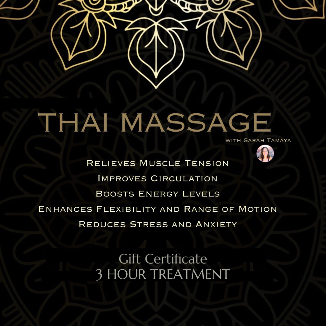 Gift Certificate Promo (25% OFF!) - 3 hour Thai Massage (expires Dec 31, 2025) thumbnail