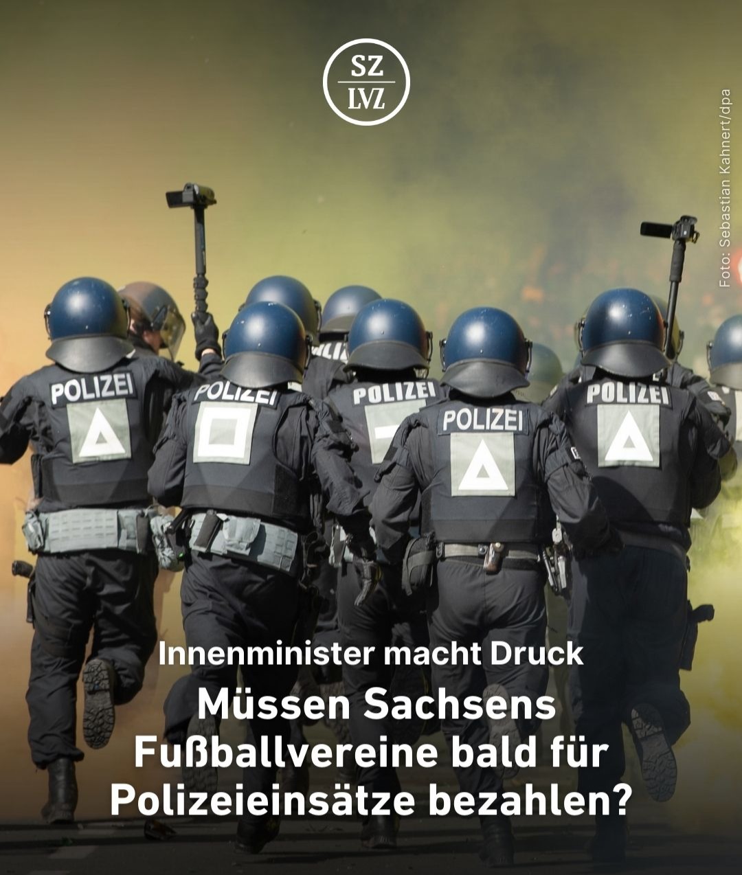 Innenminister macht Druck: Müssen Sachsens Fußballvereine bald für Polizeieinsätze bezahlen? thumbnail