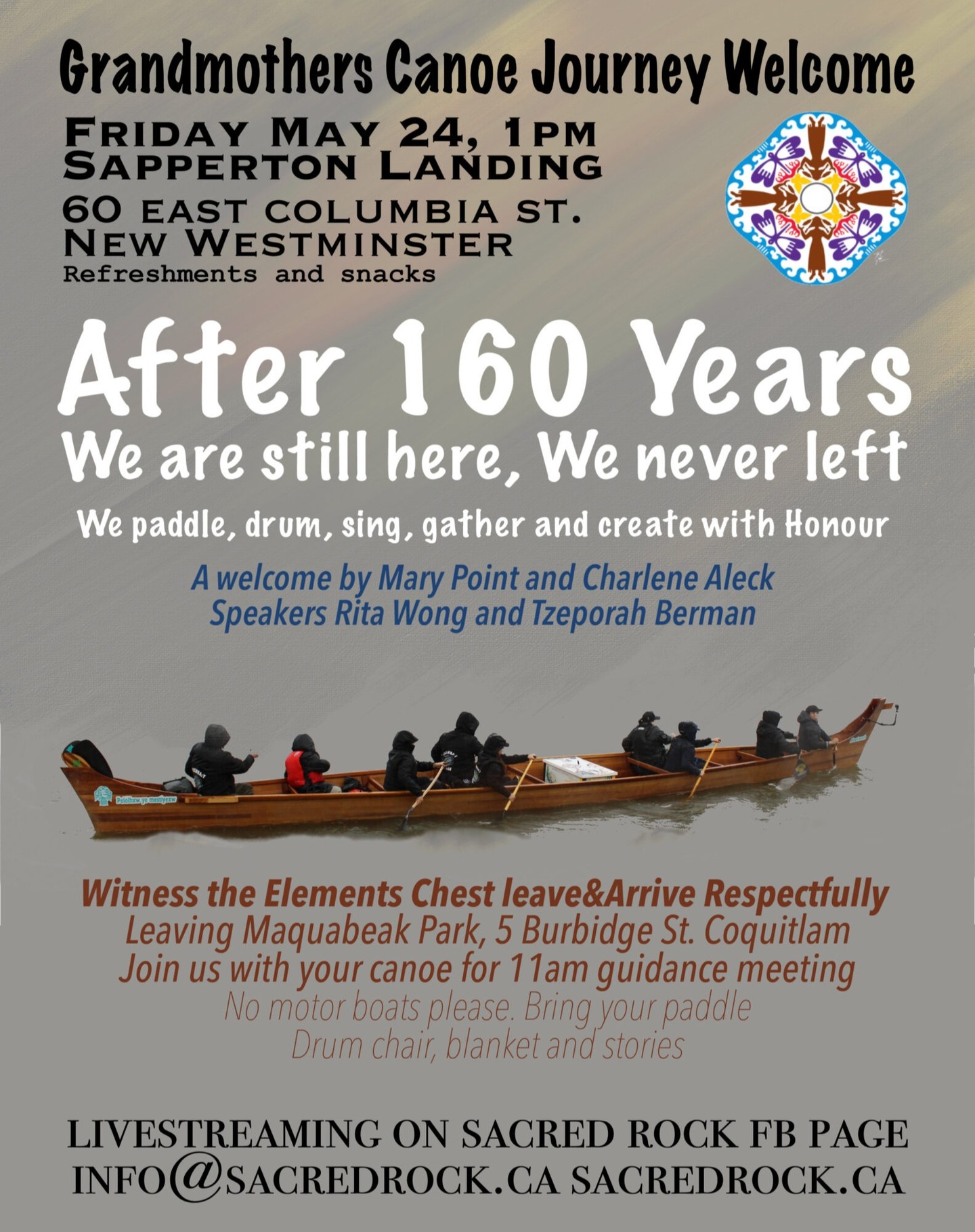 So honoured to be invited to welcome the Grandmothers Canoe Journey Friday. Join us.