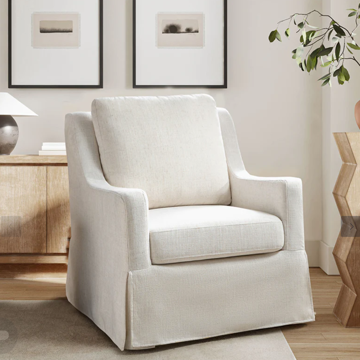 SLIPCOVERED SWIVEL CHAIR  (CODE: ANGELA12) thumbnail