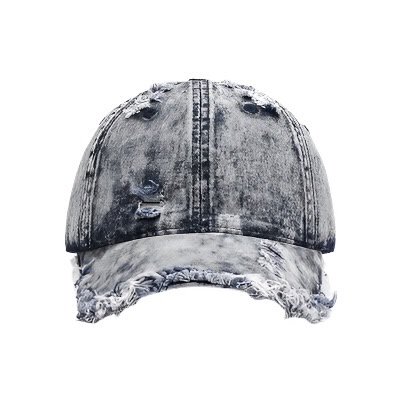 Denim Distressed Cotton Adjustable Baseball Cap thumbnail