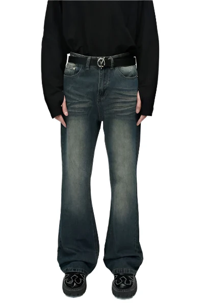 Faded Bootcut Dark Wash Denim Pants thumbnail