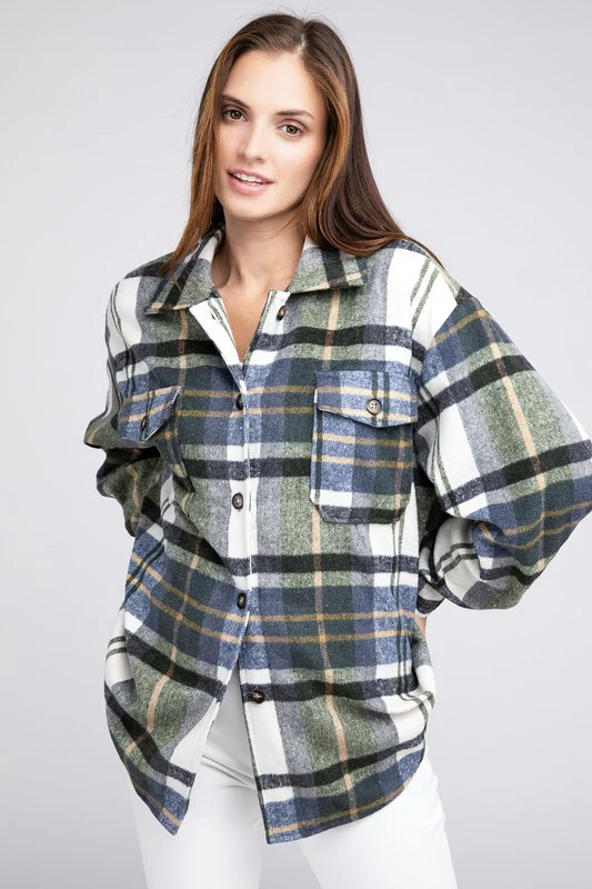 Plaid Flannel Oversized Shacket thumbnail