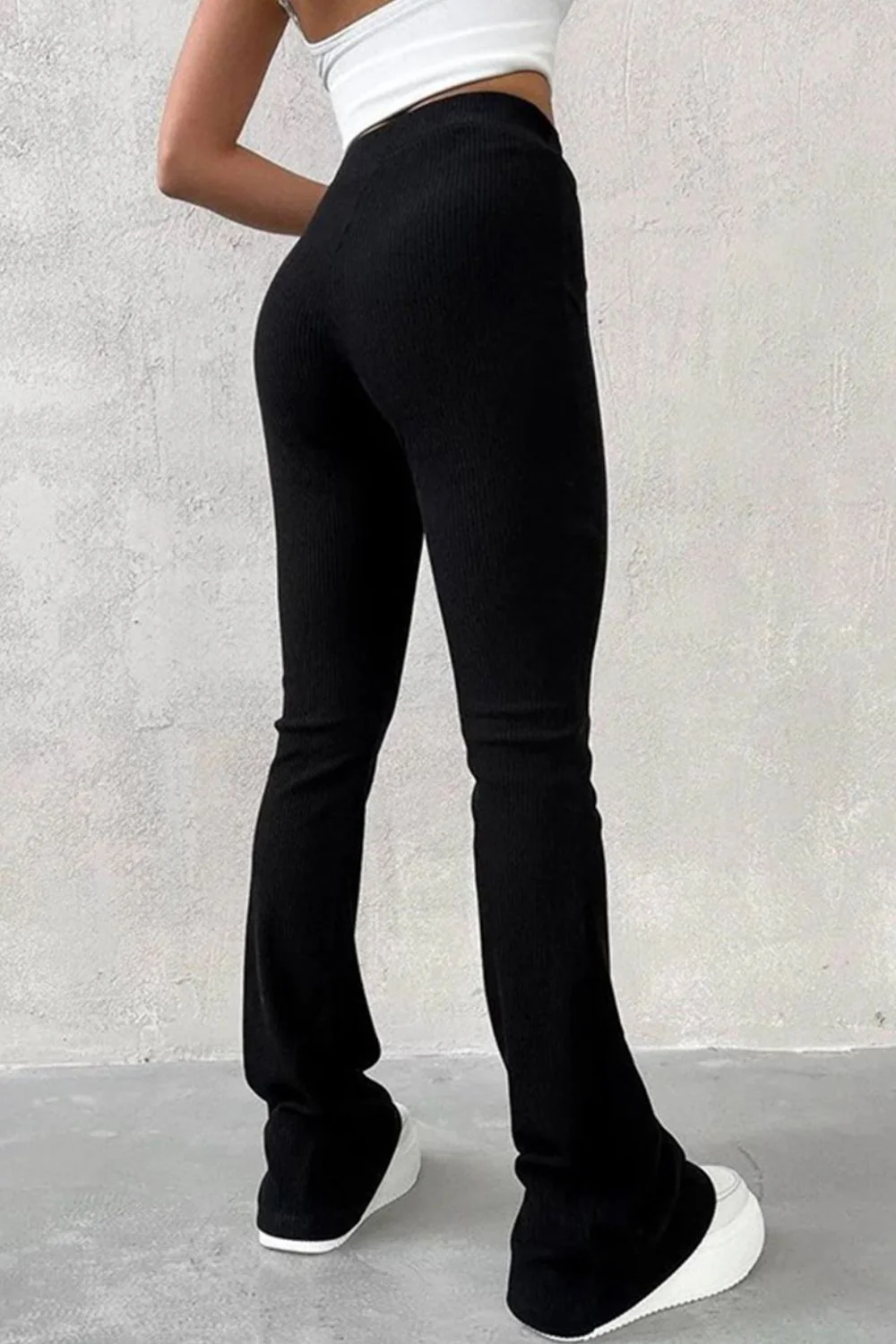 Ribbed High Waist Flare Pant thumbnail