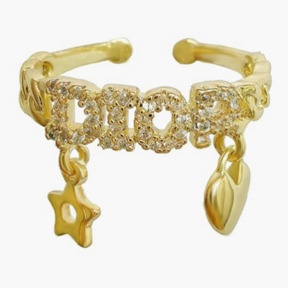  18k Gold Plated Adjustable Heart Ring thumbnail