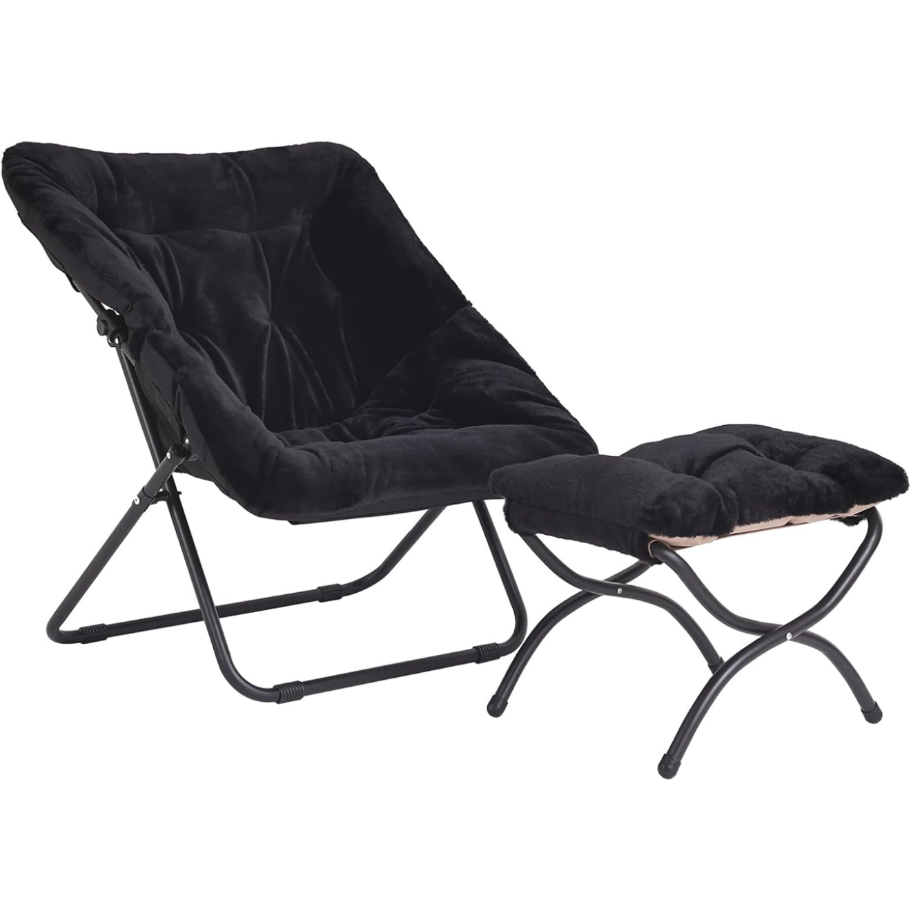 Oversized Folding Faux Fur Chair  thumbnail