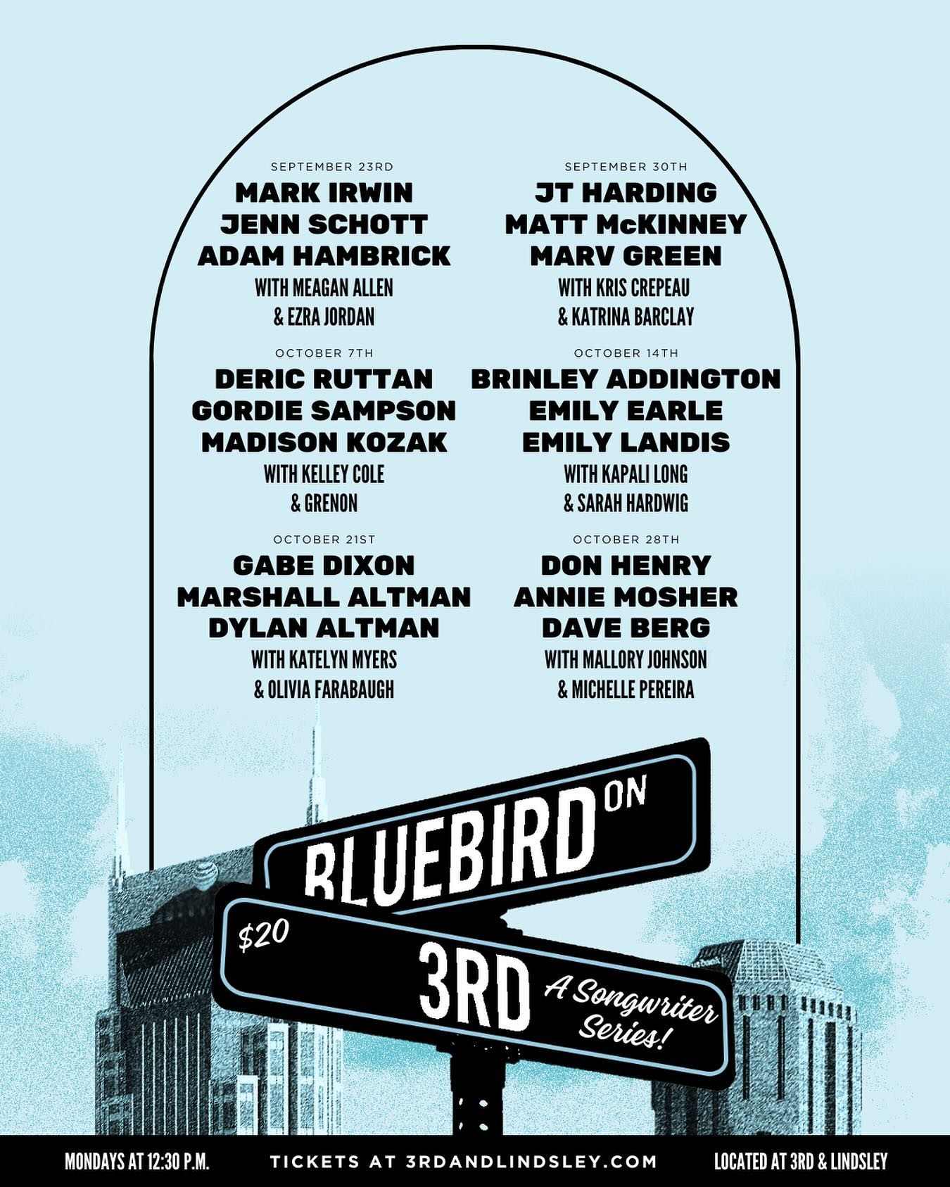 We’re two weeks in to our Bluebird on 3rd series at @3rdandlindsley and we’re just getting started! Join us for the next