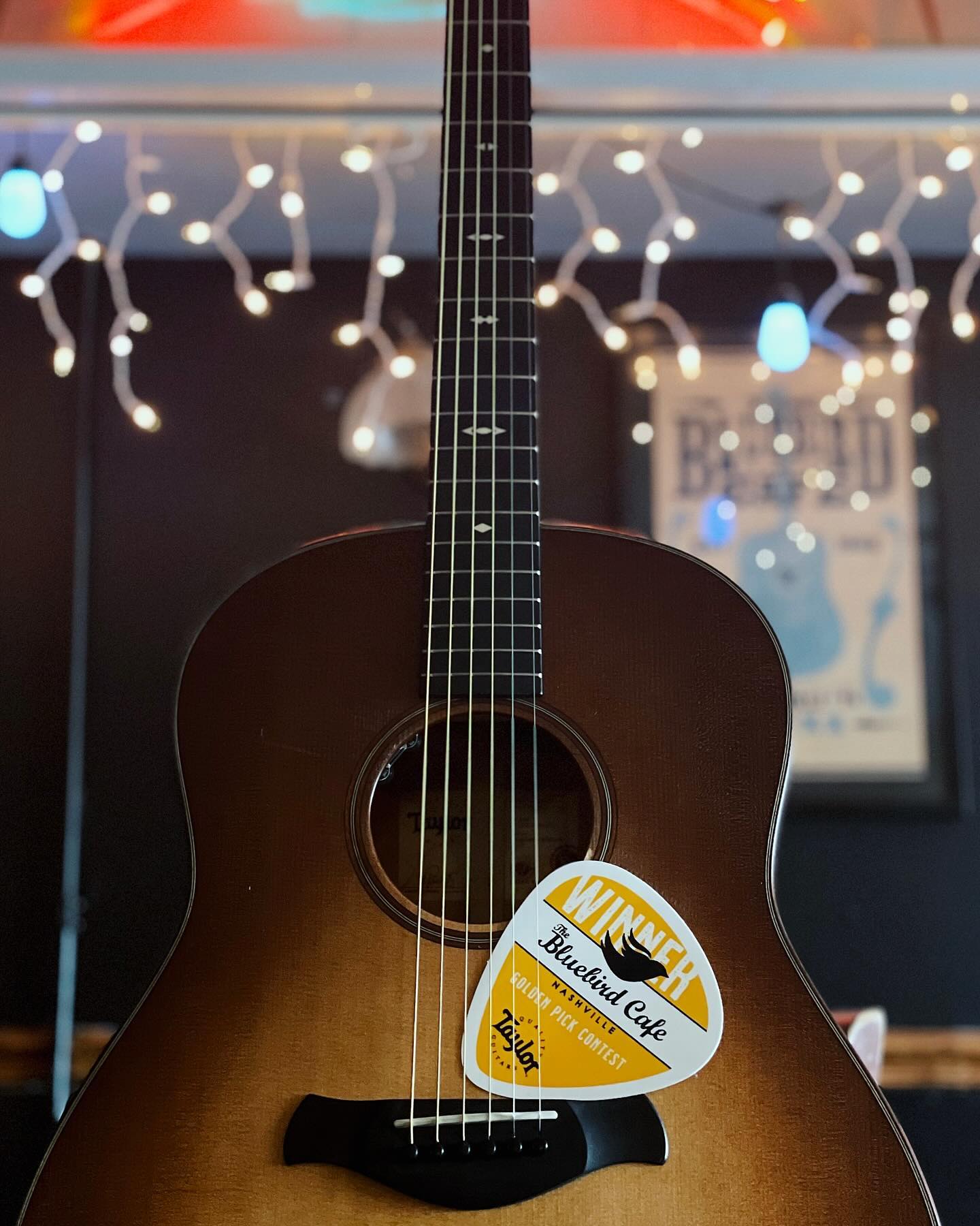 Did you know that there’s a new winner crowned every month for the #BluebirdGoldenPick contest? Thanks to @taylorguitars