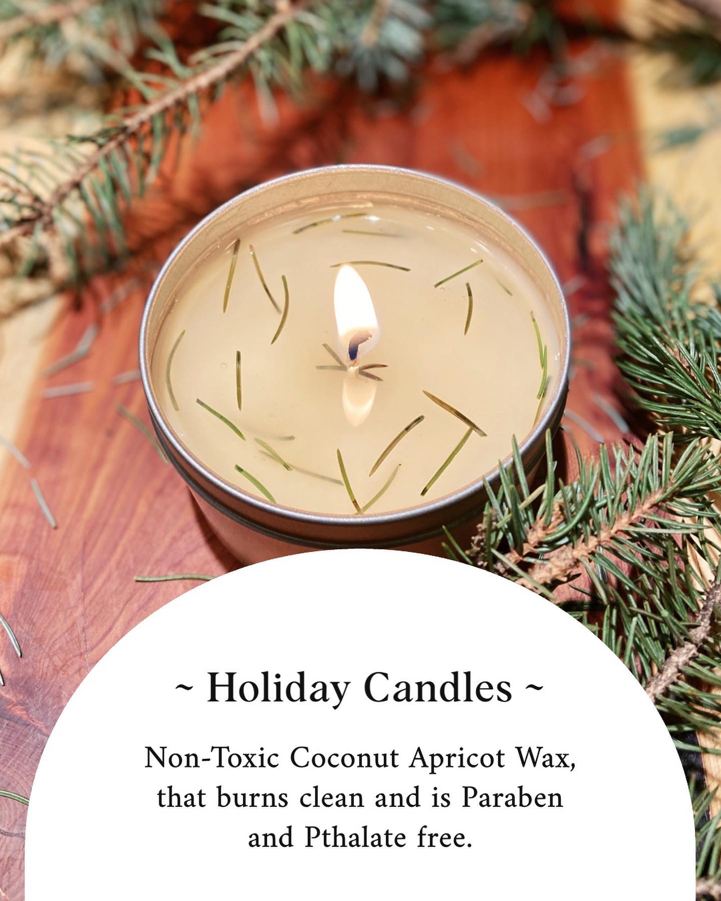 Holiday candles are here! 🌲☃️🎁
We have four festive scents that come with or without locally harvested pine needles. The