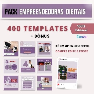 Pack Canva para deixar seu perfil padronizado e muito mais profissional são mais de 400 templates editáveis para você fazer suas postagens no instagra thumbnail