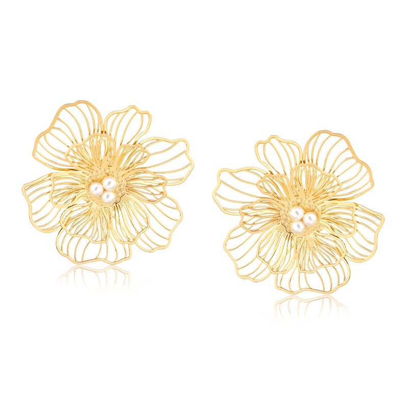 BRINCO FOLHEADO FLOR - FLORA thumbnail