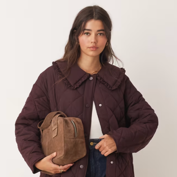 ASOS Collared Quilted Jacket thumbnail