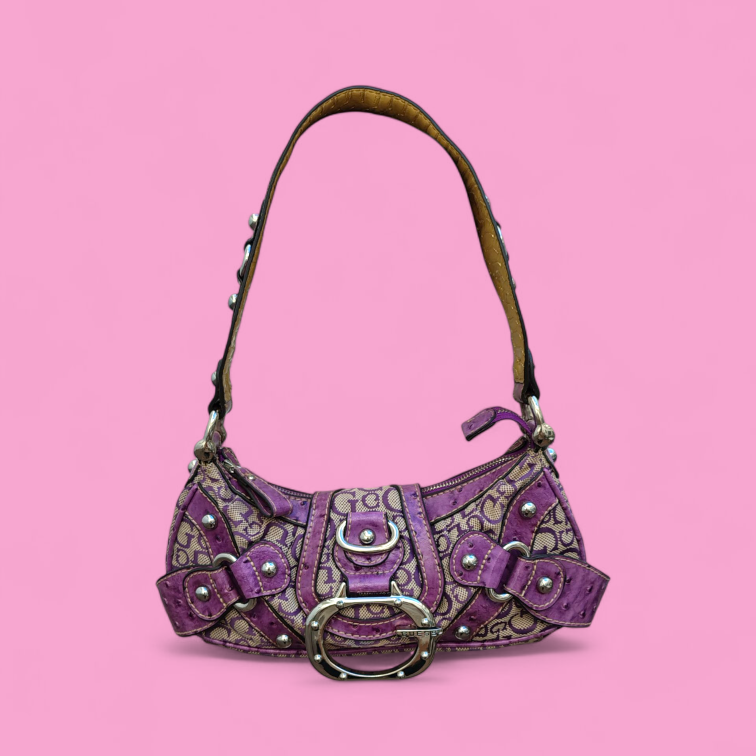 Y2K Guess Monogram Baguette Bag  thumbnail