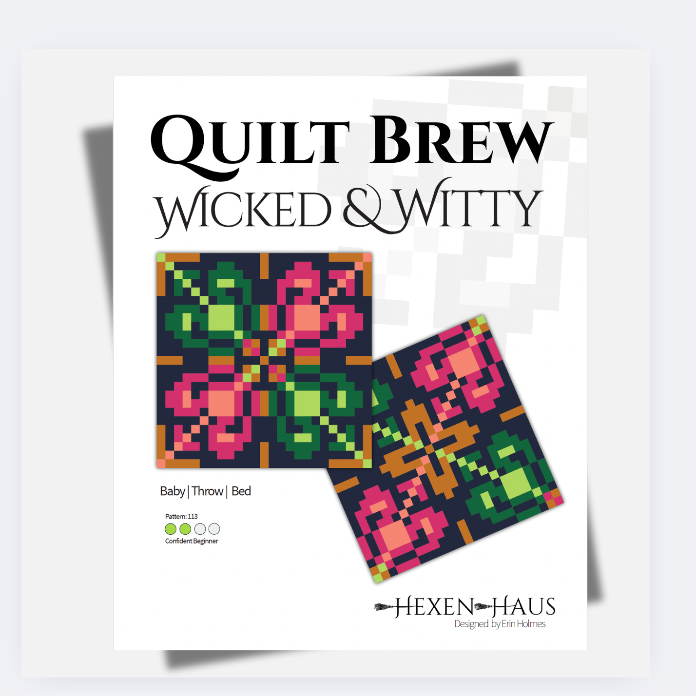Quilt Brew ~ Wicked & Witty PDF Quilt Pattern thumbnail