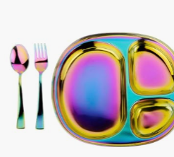 Stainless Steel Toddler Rainbow Plate 12M+ thumbnail