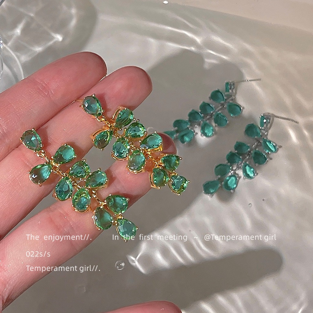 ER22-ต่างหูพู่ สีเขียวมรกต 🌊🌊 thumbnail
