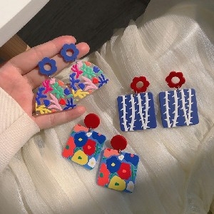 ER01-ต่างหูดอกไม้ แดง&สีน้ำเงิน thumbnail