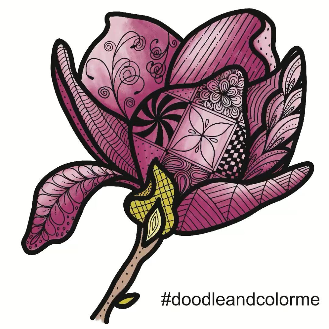 Calling all flower lovers and coloring enthusiasts!  We've got the perfect activity for you: a bold and easy doodle and 