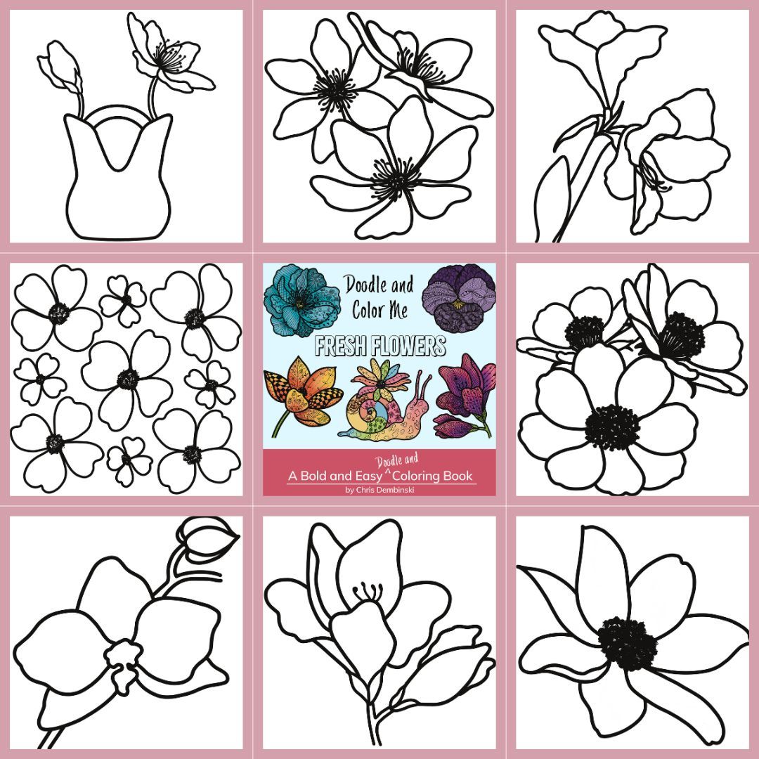 Unleash your inner artist with Doodle and Color Me - Fresh Flowers
This vibrant coloring book is bursting with stunning 