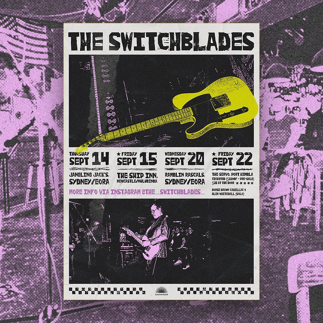 Cheeky lil tour poster design for @the_switchblades_ 🎸 Stoked with how this one came out! Thanks for supporting 🙌 

#tou