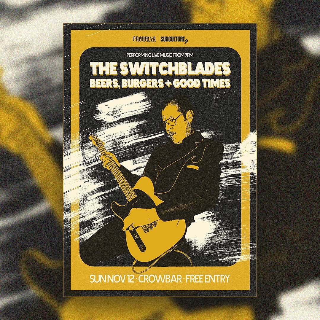 just a cheeky lil show poster design for @the_switchblades_ and their upcoming show at @crowbarsyd 🎸 #graphicdesign #pos