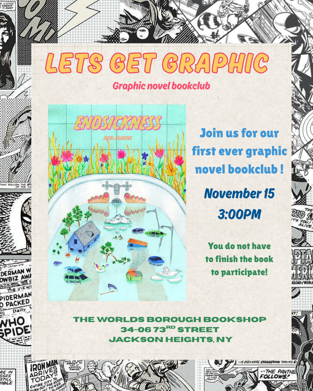 Let’s Get Graphic ! Graphic Novel BookClub: Endsickness - The Worlds Borough Bookshop thumbnail