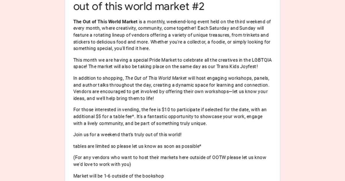 out of this world pride market vendor application thumbnail