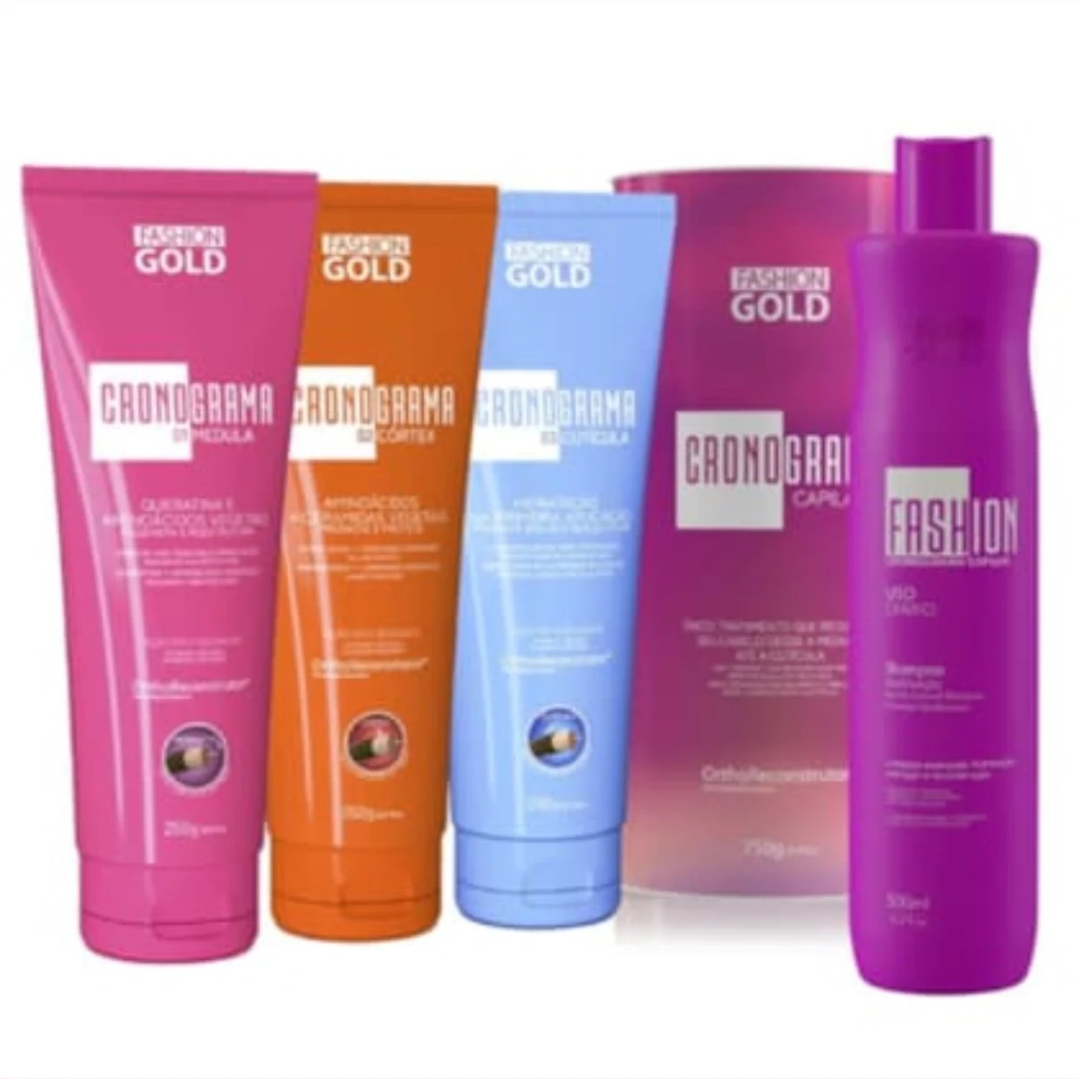 Kit Cronograma Capilar com Shampoo 500ml - Fashion Gold thumbnail