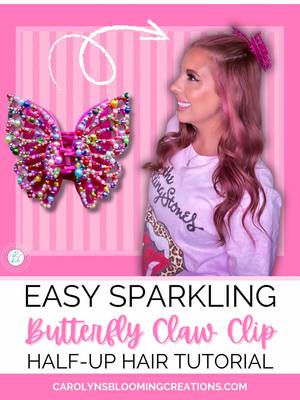 Can’t believe how EASY this sparkling butterfly claw clip hairstyle was! 🦋✨ Half-up, totally glam, and done in under 5 m