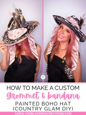 POV: you just made the CUTEST custom boho hat and now you need somewhere to wear it 🤠✨ bandana + grommets + paint = main