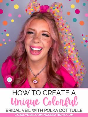 POV: you said YES to color 💖✨ I made this colorful polka dot bridal veil using tulle + a little creativity and I’m overj