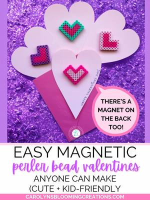 POV: you want cute Valentines without the candy chaos 💕 These magnetic Perler bead Valentines are so easy even kids can 