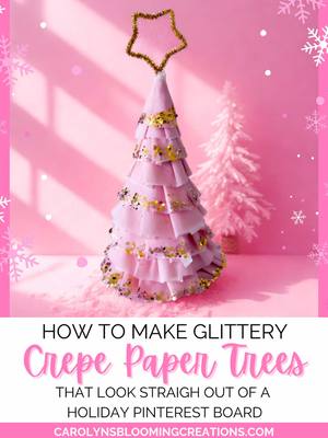 POV: You wanted Pinterest-worthy Christmas decor, and make it ✨DIY style✨ 🎄 I made these glittery crepe paper Christmas