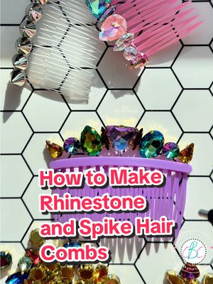 EASY GLAMMED UP HAIR: my rhinestone and spike hair combs are a combo of soft and hard #hairstyle #rhinestones #easycraft
