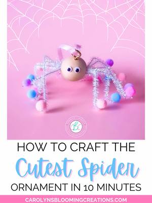 A cute 10 minute craft: Iridescent Spider Ornaments! I hung them on my all season driftwood tree 💖 #pipecleanerart #craf