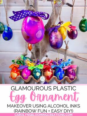 These $3 plastic eggs got a MAJOR glow-up 😍 Wait until you see the alcohol ink magic… 🎨✨  💬more in comments!  #easterdiy