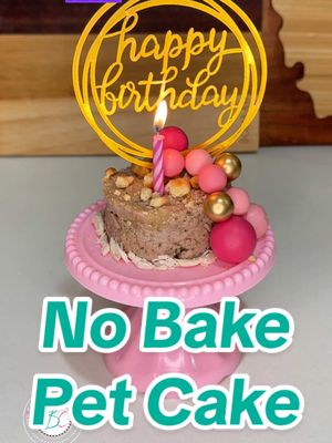An easy NO BAKE DIY birthday cake for your PETS 🥰 #cakedecorating #cake #birthdaycakes #petfriendly #furbabies 