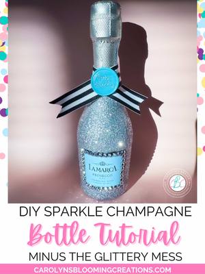 Can we talk about how extra this glass bottle turned out? ✨🍾 I gave it a full glam makeover—minus the glitter mess. It’s