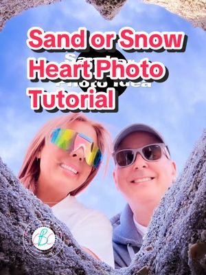 A cute SAND or SNOW heart photo tutorial that’s been very popular on my website ☃️🏝️ 🙌 #snowday #sandheart #photoshoot #