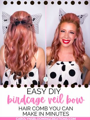 Serving lightweight vintage glam with this DIY birdcage veil bow hair comb 🎀✨ Made it in about 20 minutes and now I want