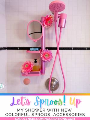 POV: your shower went from basic to fabulously PINK 💕🚿 The SPROOS! slider bar, fogless mirror, soap dish and matching sh