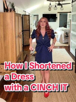 Making a hem on my dress without sewing…super easy! #cinchit #nosew  #cutedress #hem #hacks #lifehacks #shortgirl #outfi