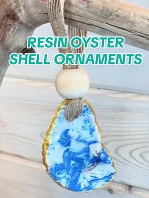 A professional looking DIY oyster ornament craft sealed in resin to look like porcelain 🐚 #resinart #ornaments #craftide