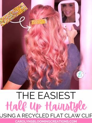 Effortless, chic, and sustainable ✨ This half up hairstyle using a recycled flat claw clip is my new go-to for busy days