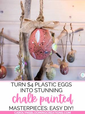 I turned $4 plastic eggs into THESE?! 😍 wait for the glow-up it gives DIY driftwood tree!✨🐰 💬 more in comments #diyhacks