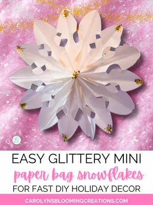 DIY people, you NEED to try these glittery mini paper bag snowflakes! 🤩❄️ They take minutes to make, use inexpensive sup