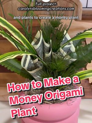 A fun DIY money origami money plant! #walmartcreator #graduation #giftideas #money #origamitutorial #origamiflower #howt