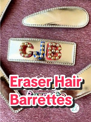 Making hair accessories with erasers are easy once you know the right glues to use! 🥰 #backtoschool #hairbow #bows #eras