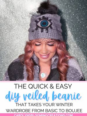 POV: You want cozy winter outfits but still want to look fashionable ❄️🖤 This DIY veiled beanie = instant winter glow-up