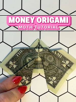 Money origami MOTH: Like a moth to a flame 🔥 💖 Think: wedding gifts, grad gifts, Father’s Day and more! #moneyorigami #o